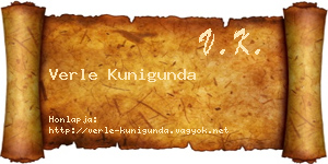 Verle Kunigunda névjegykártya